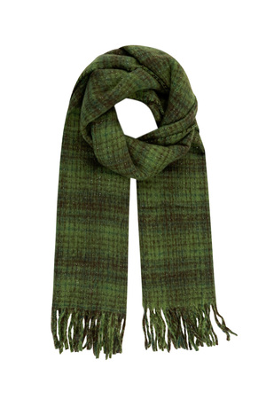 Calda sciarpa invernale a quadri - verde h5 