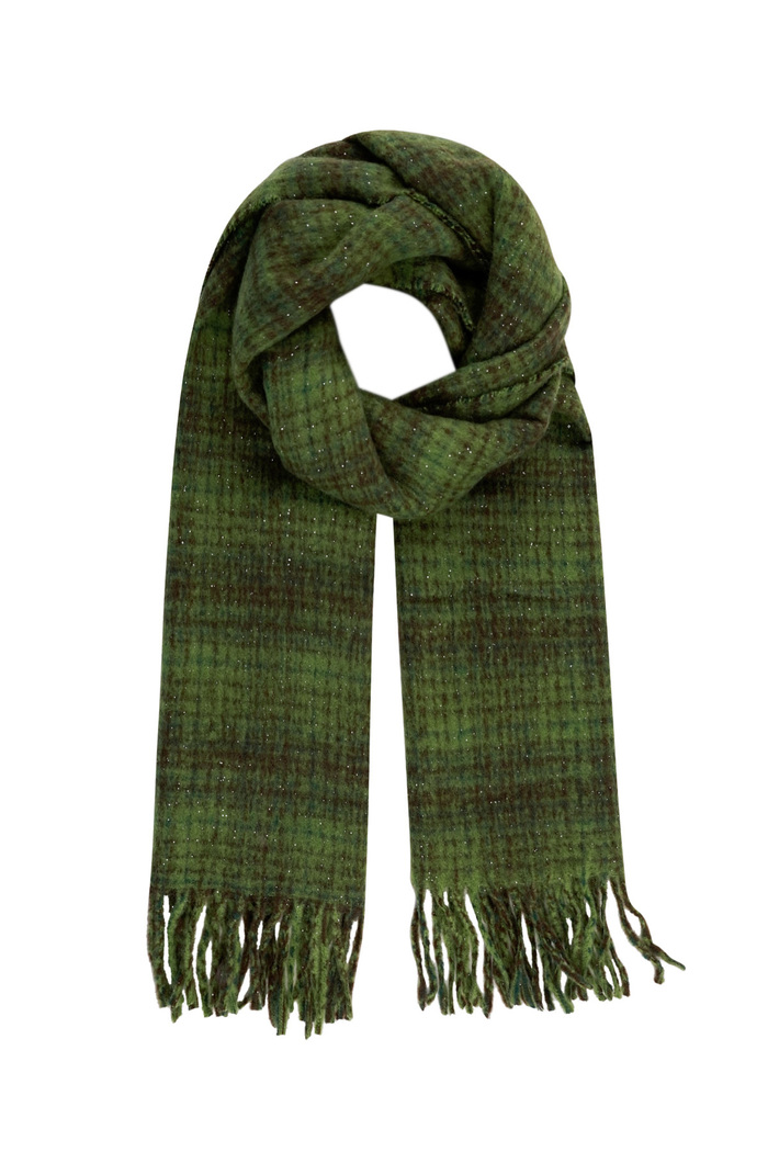 Calda sciarpa invernale a quadri - verde 