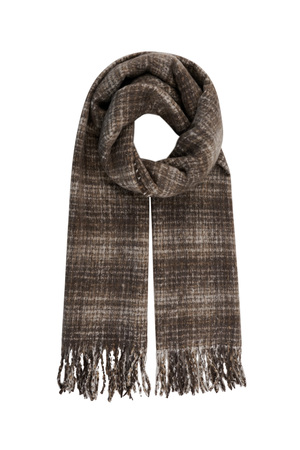 Checked warm winter scarf - black multi h5 