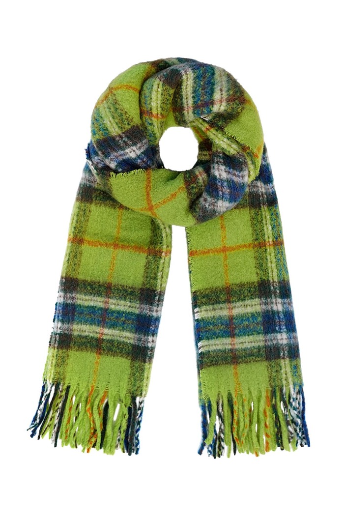 Scarf colorful check - green 