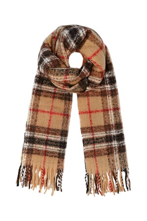 Scarf colorful check - brown h5 