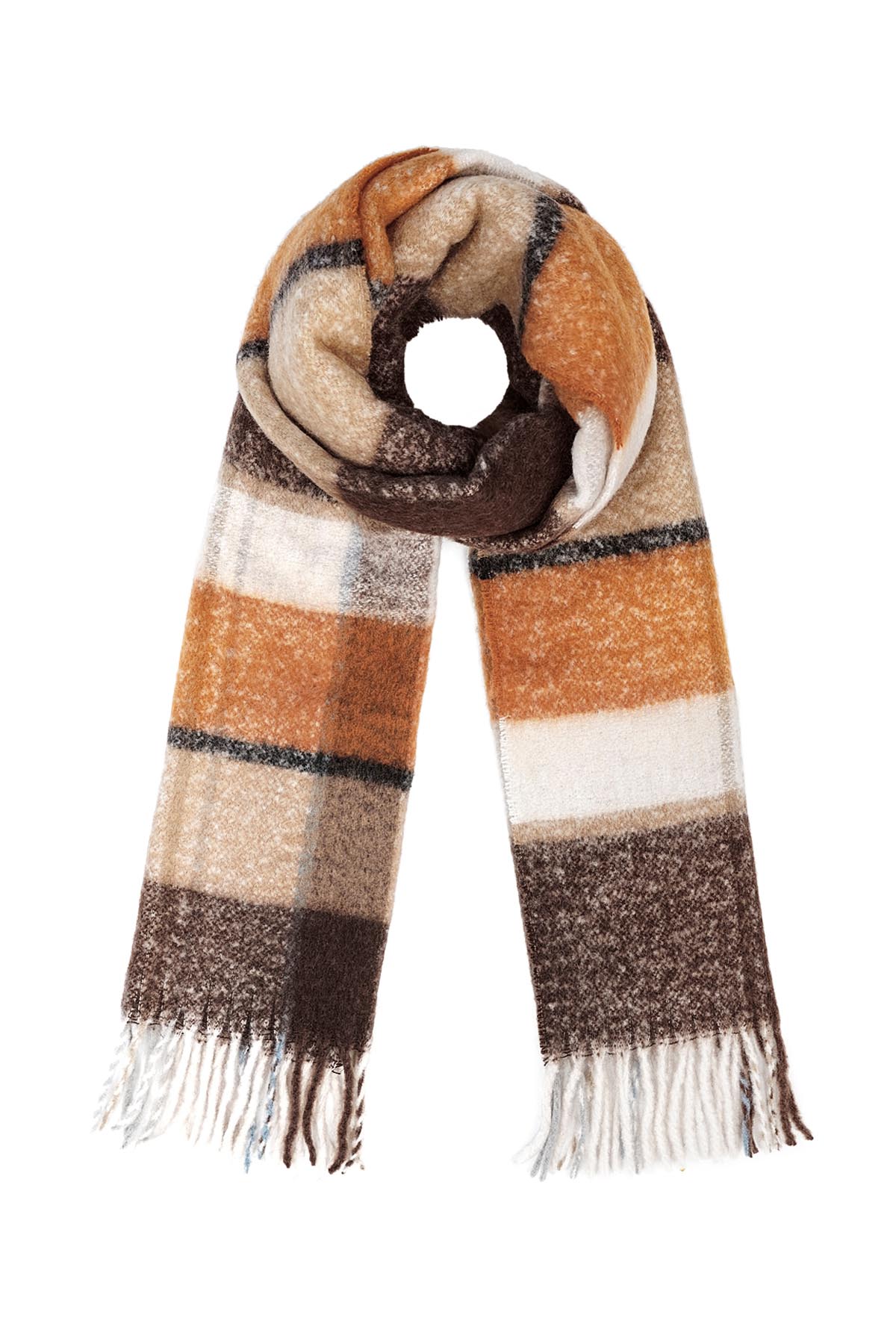 Sjaal gekleurde vlakken - bruin h5 