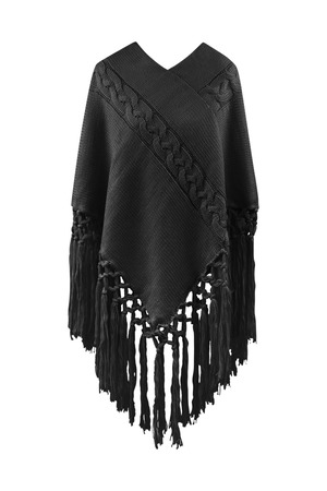 Poncho with strings - black h5 