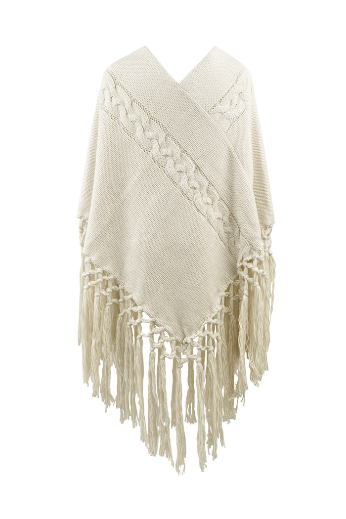 Poncho with strings - white Picture5