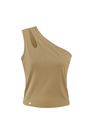 One shoulder top - beige - L h5 