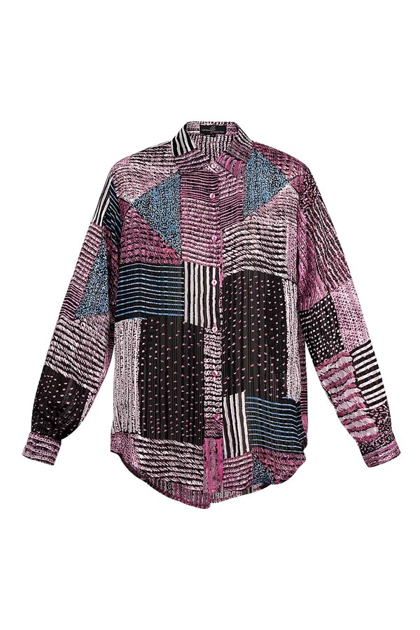Blouse over the top print pink