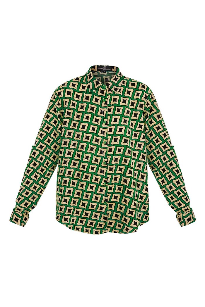 Blusa estampado retro - verde 