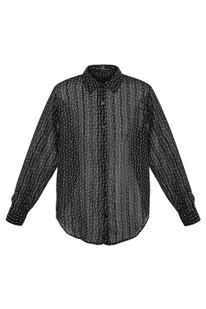 Bluz bağlantı desenli - siyah h5 