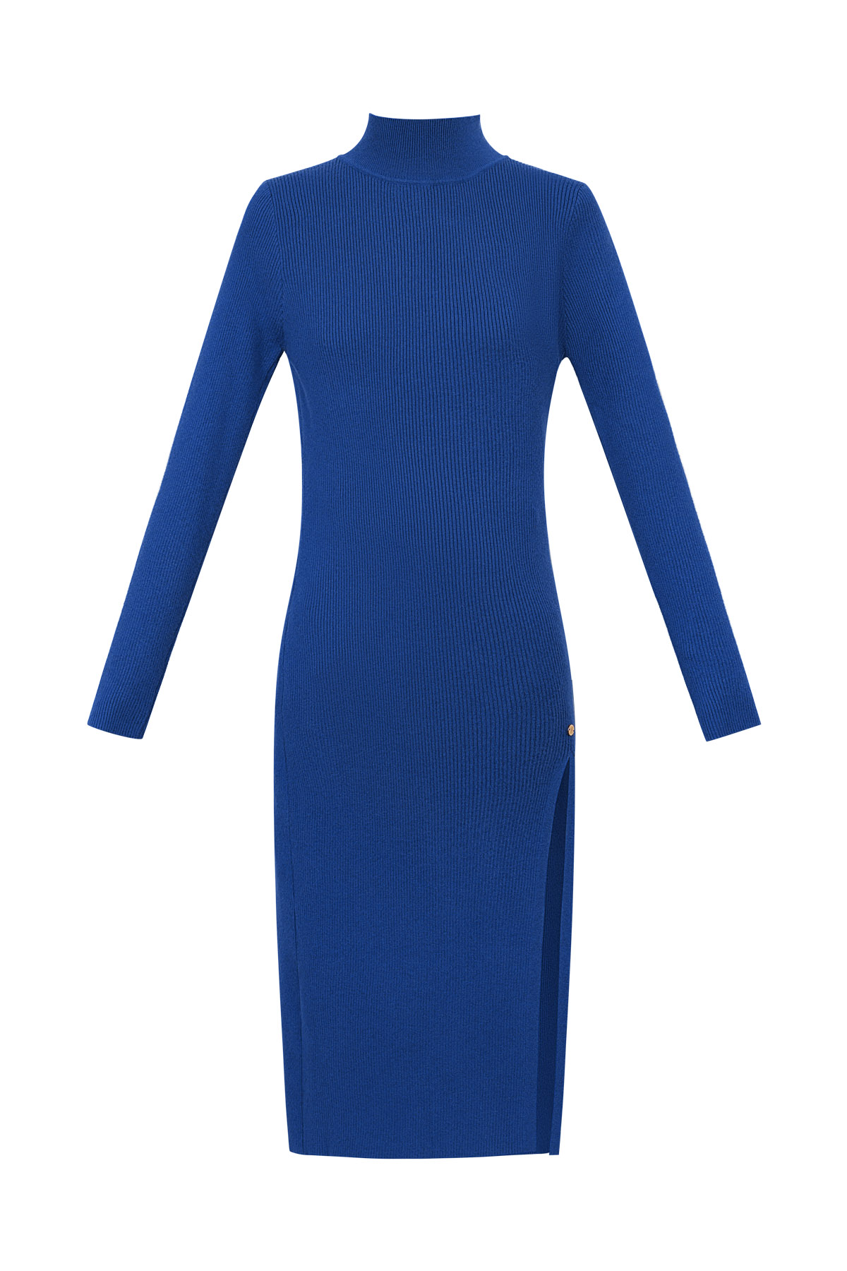 Midi dress with slit - blue
