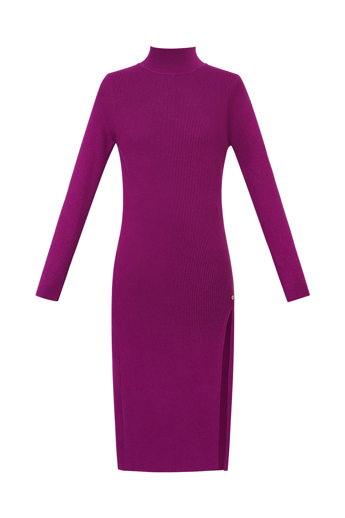 Midi dress with slit - purple 