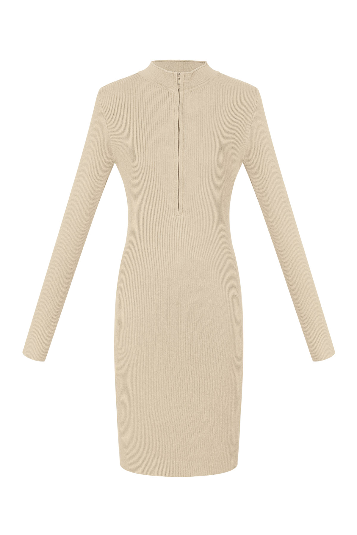 Midi dress with zipper - off white h5 