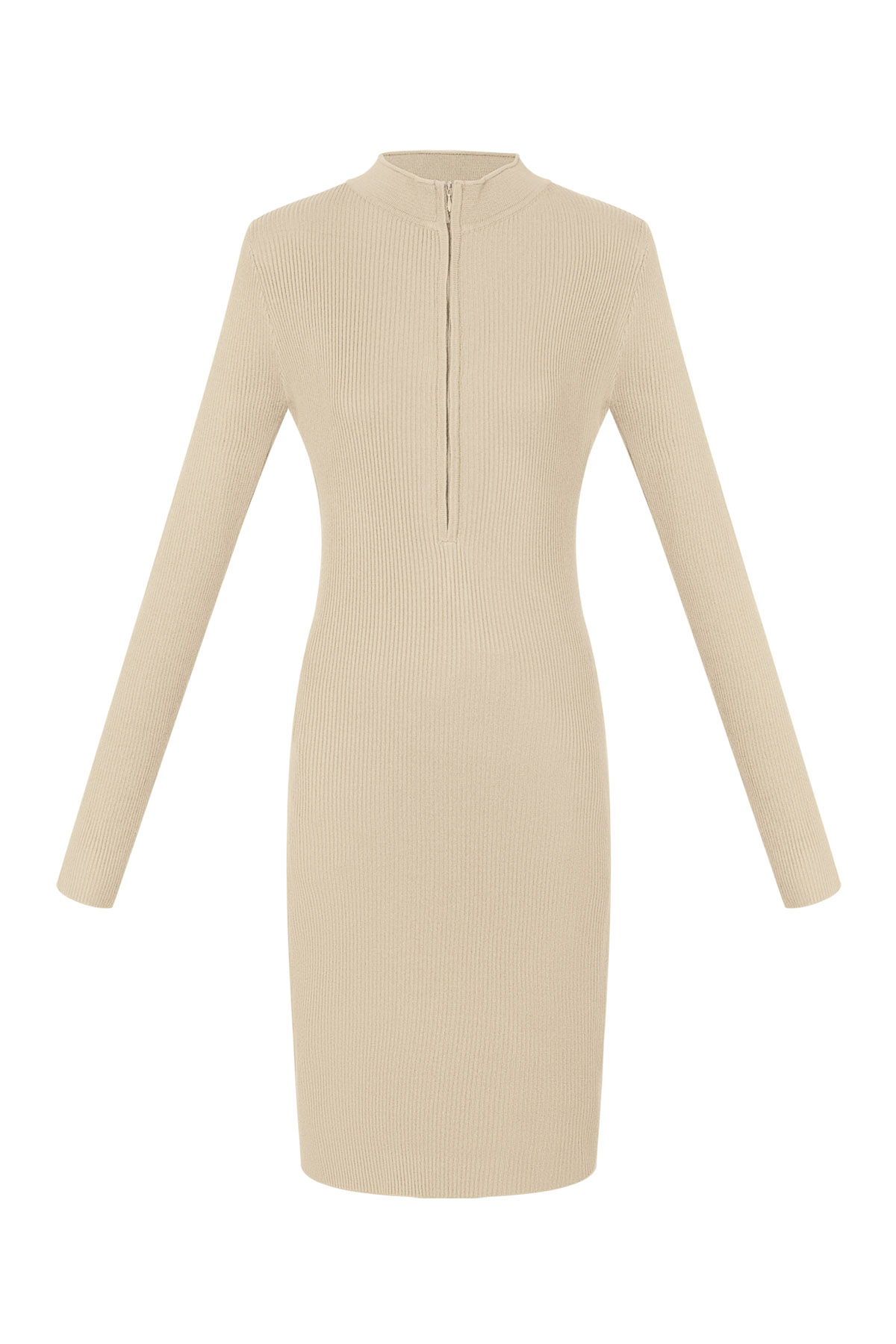 Midi dress with zipper - off white 2