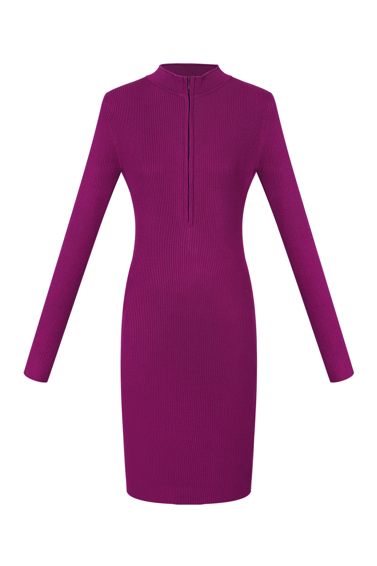 Midi dress with zipper - purple
