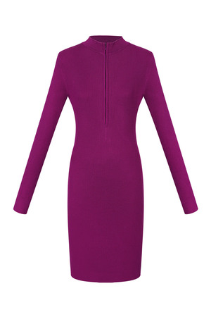 Midi dress with zipper - purple h5 