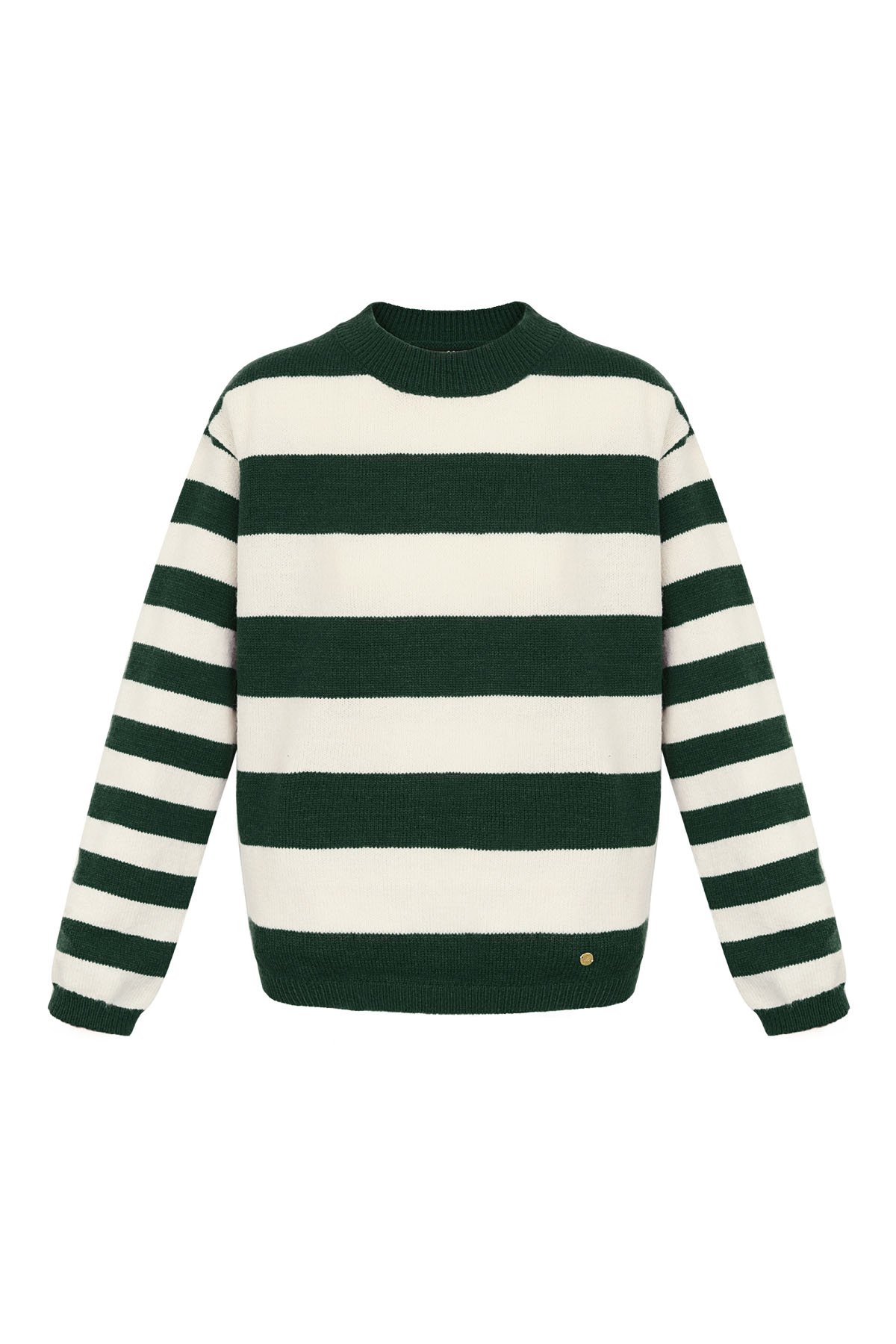 Gestreifter Strickpullover - grünweiß