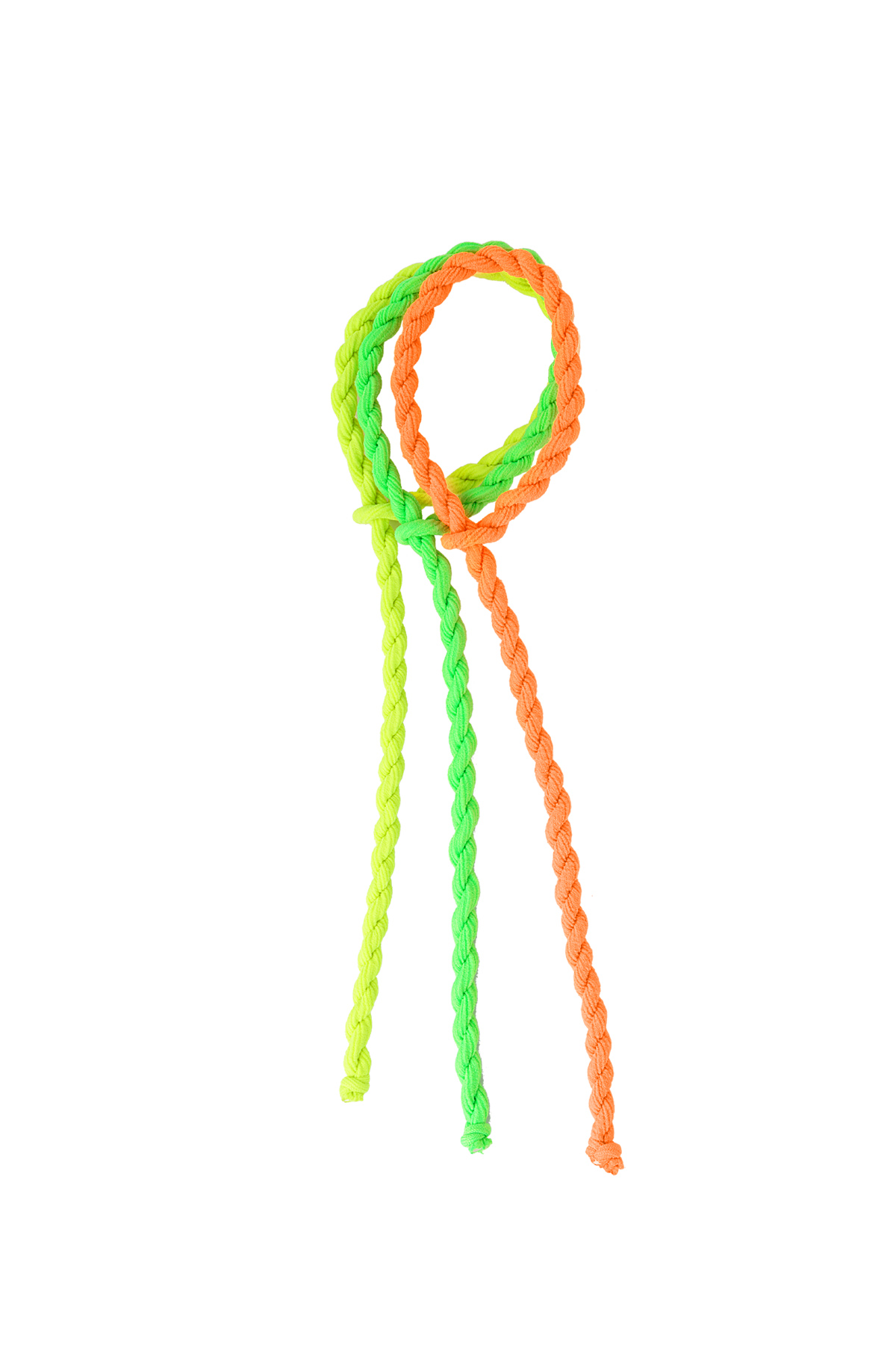 Twisted hair elastic - green & orange 