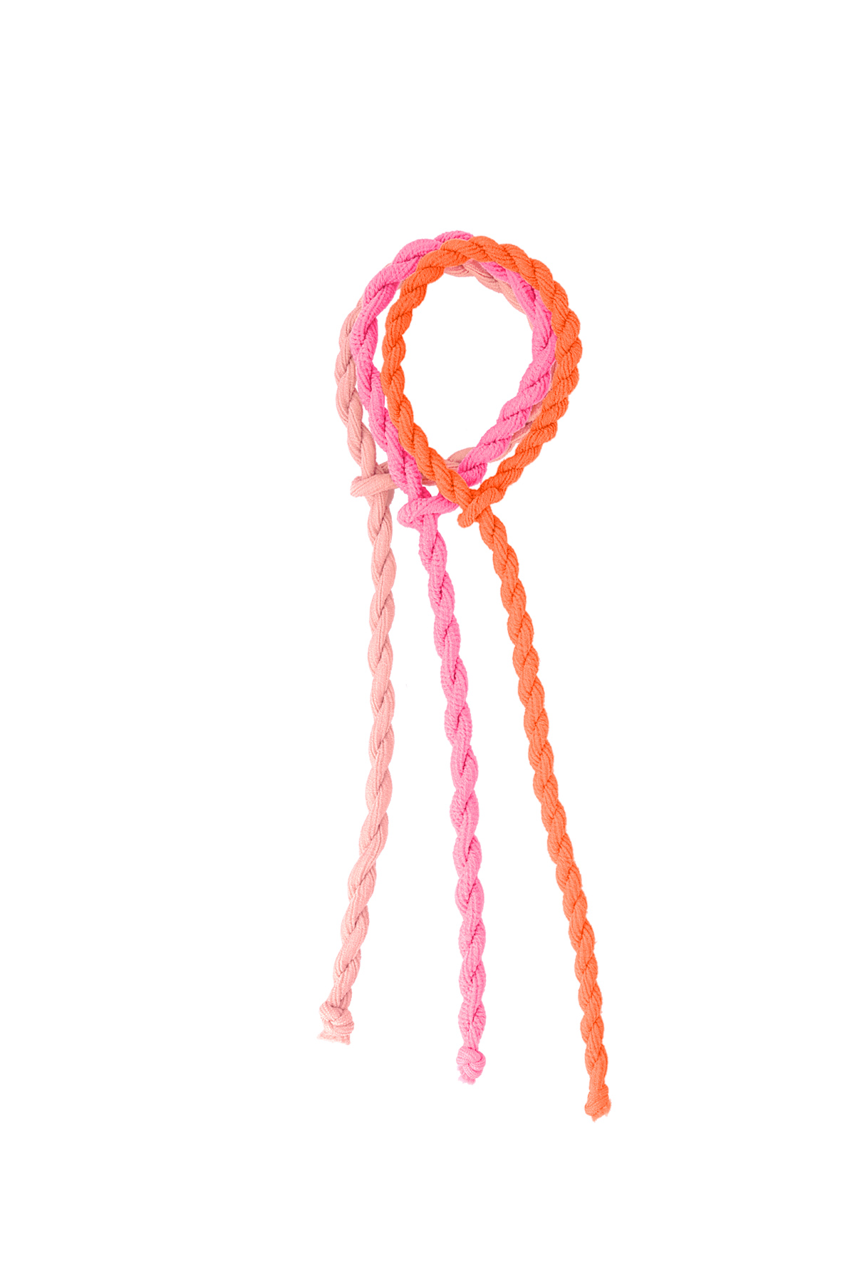 Elastico per capelli attorcigliati - arancione e rosa h5 