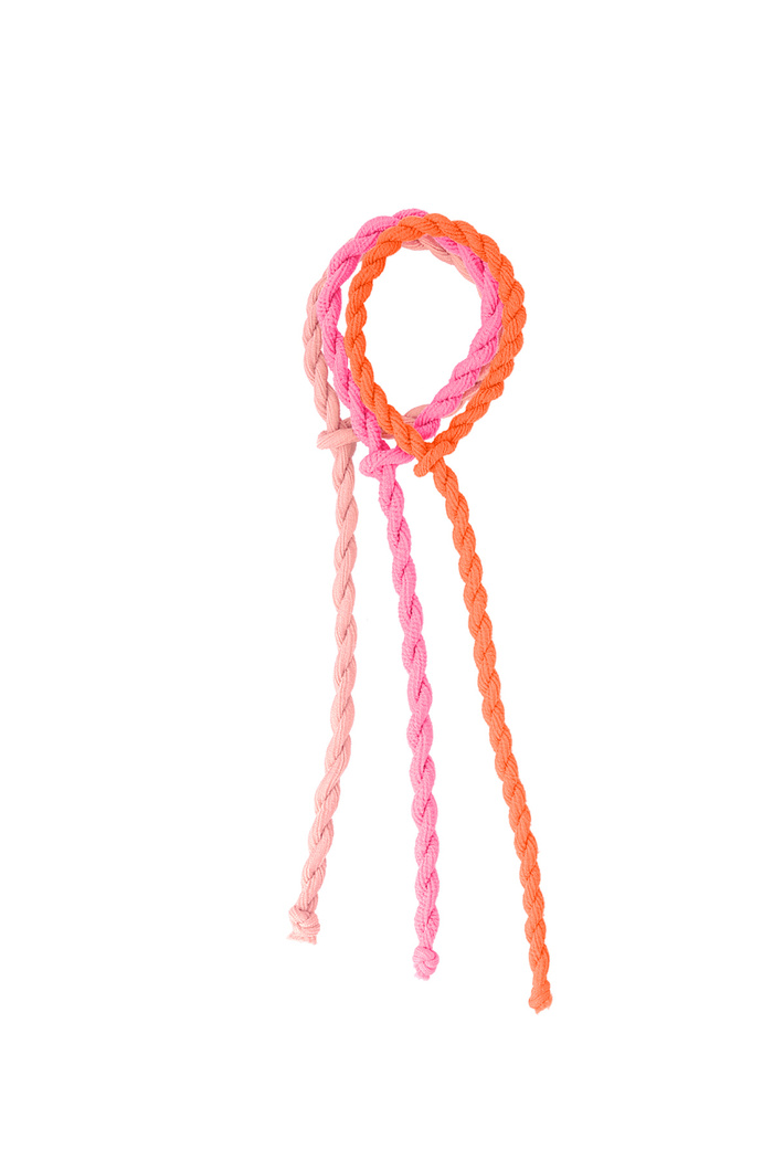 Twisted hair elastic - orange & pink 