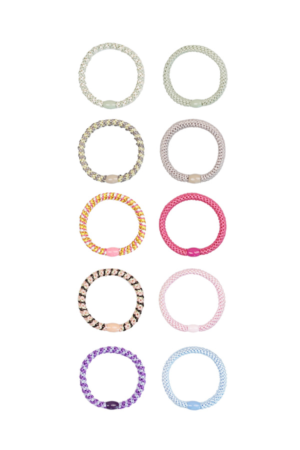 Hair elastic bracelets box mixed - multi