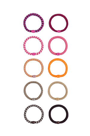 Coffret bracelets élastiques pour cheveux lumineux et basiques - multi h5 