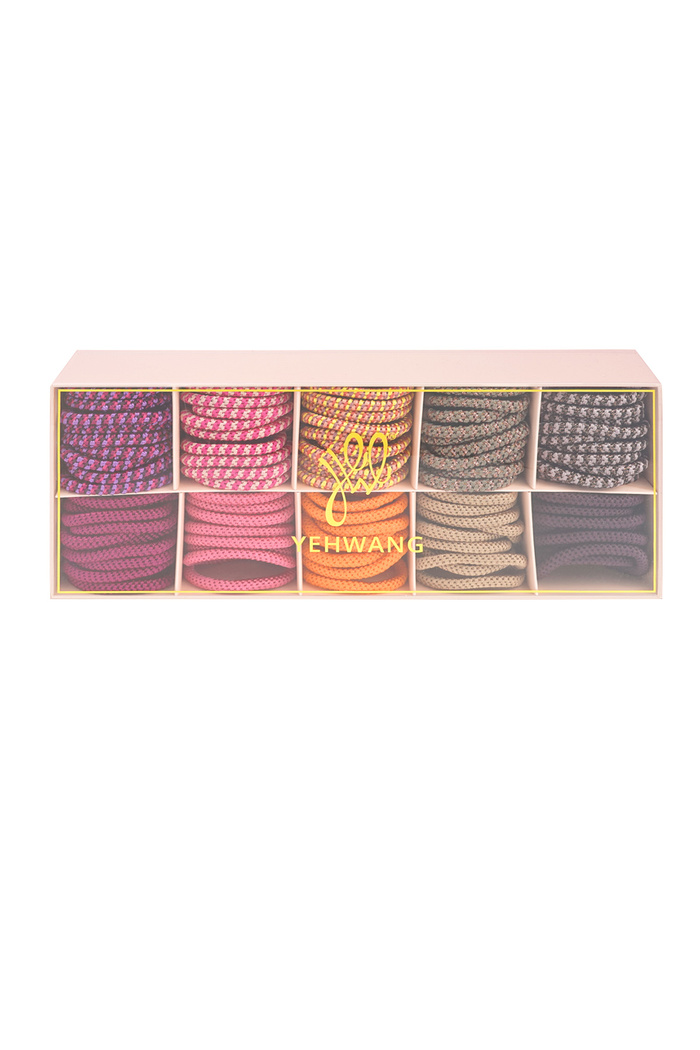 Box mit elastischen Haararmbändern, hell und schlicht – mehrfarbig Bild2
