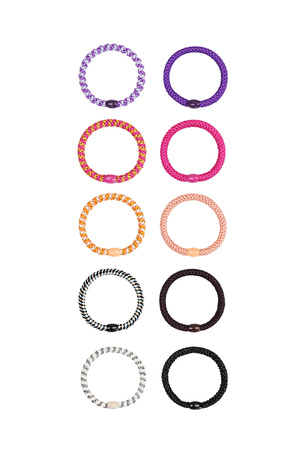 Coffret bracelets élastiques pour cheveux basiques et colorés - multi h5 