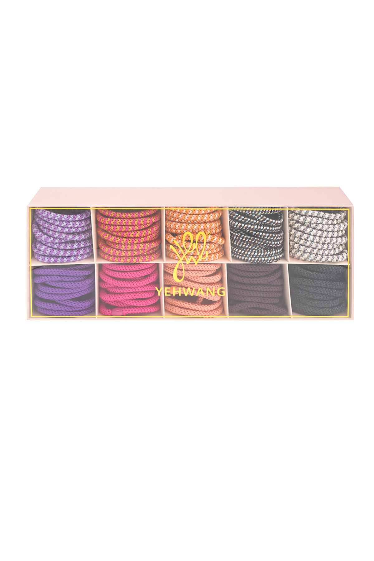 Scatola di braccialetti elastici per capelli basic e colorata - multi Immagine2