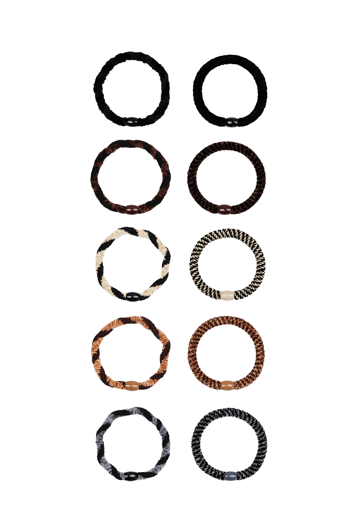Scatola di braccialetti elastici per capelli autunno scuro - multi h5 