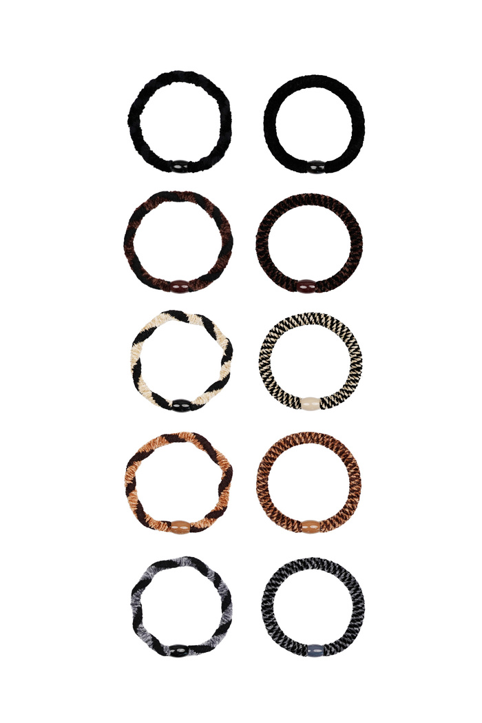 Coffret bracelets élastiques cheveux automne foncé - multi 