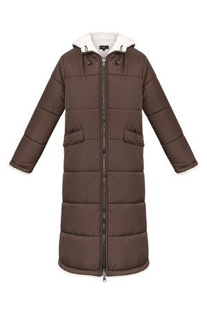 Nylon long coat - Brown - S h5 