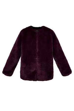 Faux fur coat - purple h5 