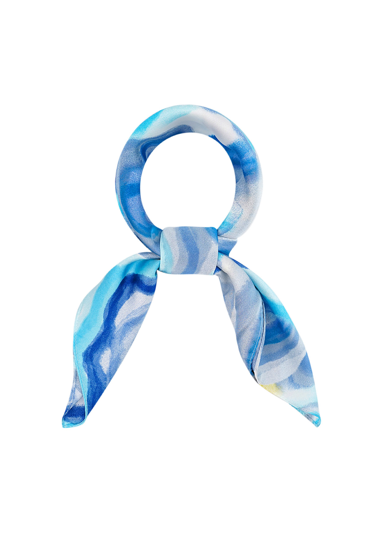 Schal mit gestreiftem Herbstdruck - blau