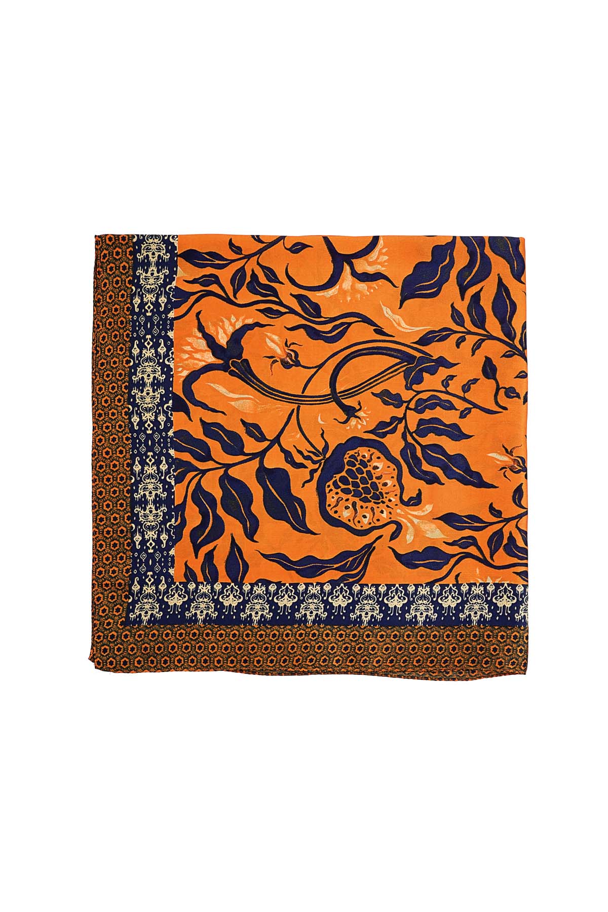 Sjaal stoere herfstprint - oranje Afbeelding2