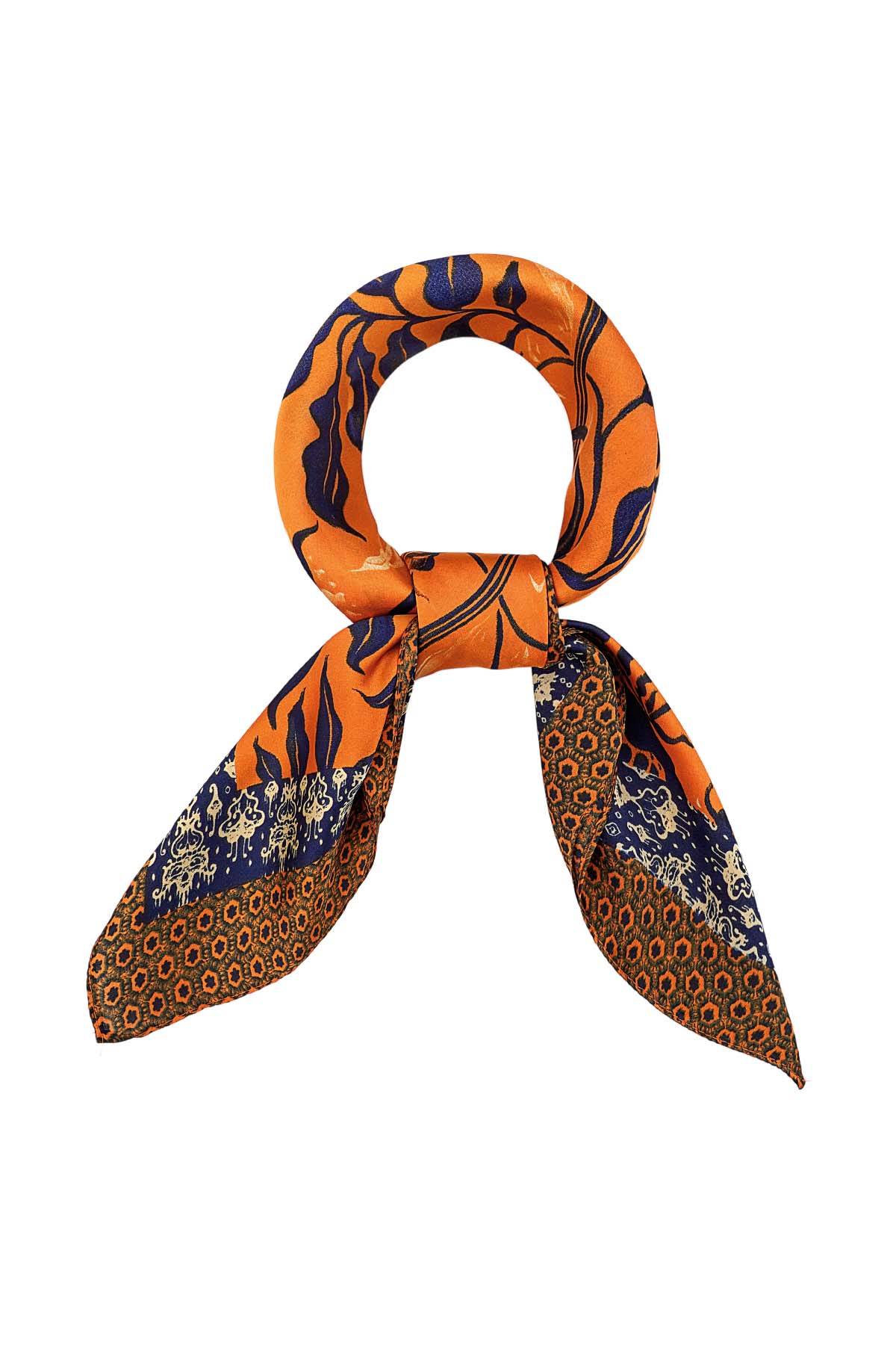 Sjaal stoere herfstprint - oranje 