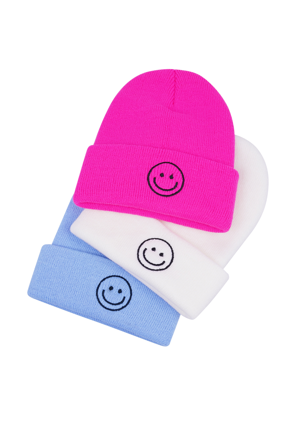 Colorful beanie with smiley - black h5 Picture5