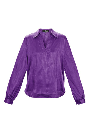 Blusa de raso con estampado - violeta h5 