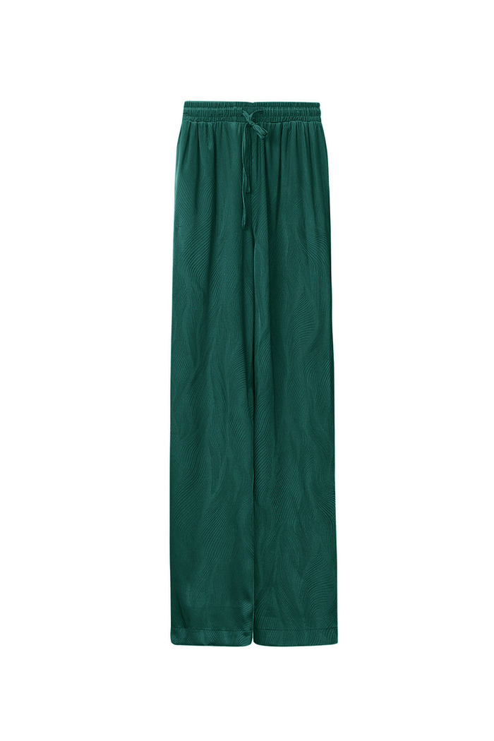 Pantalon en satin avec imprimé - vert foncé - M Image8