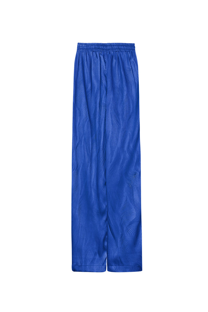 Satijnen broek met print - blauw Afbeelding9