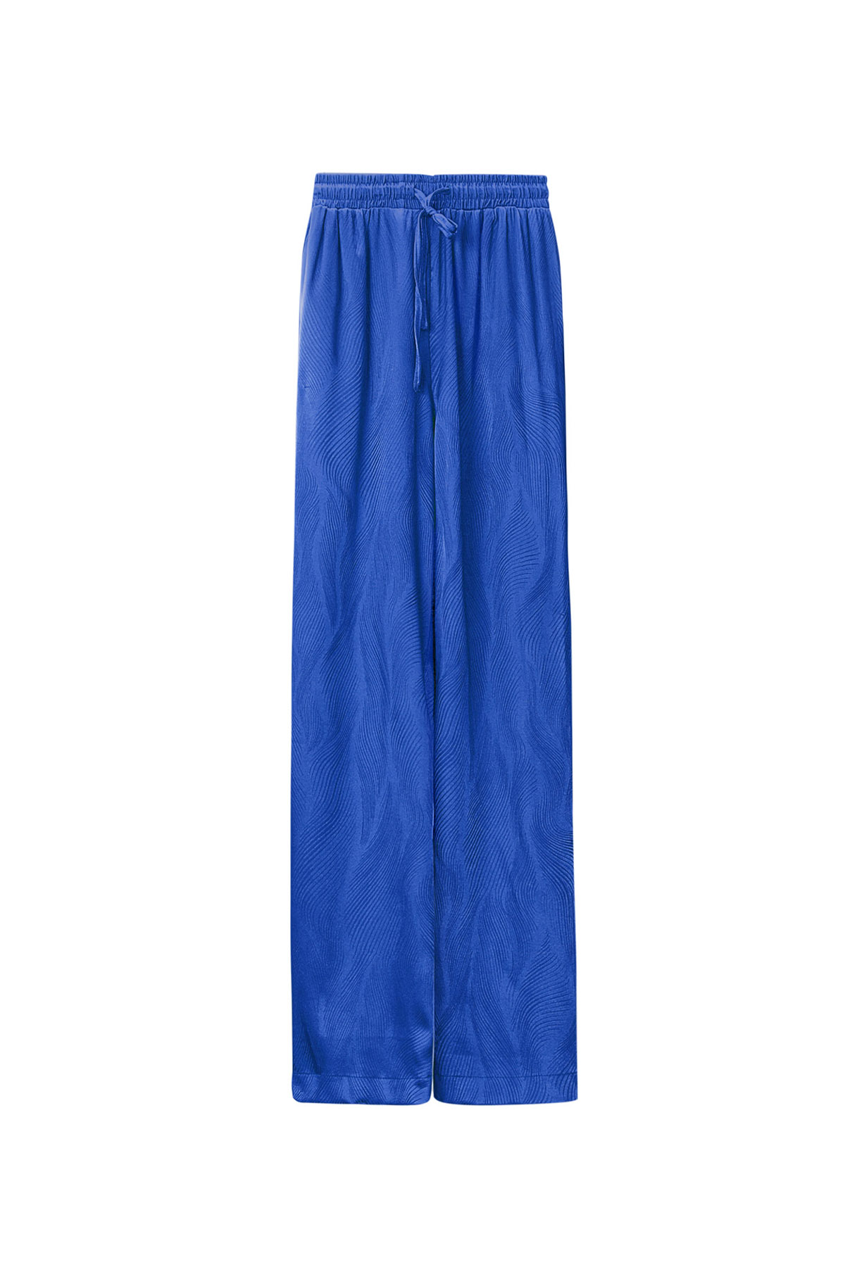 Satijnen broek met print - blauw