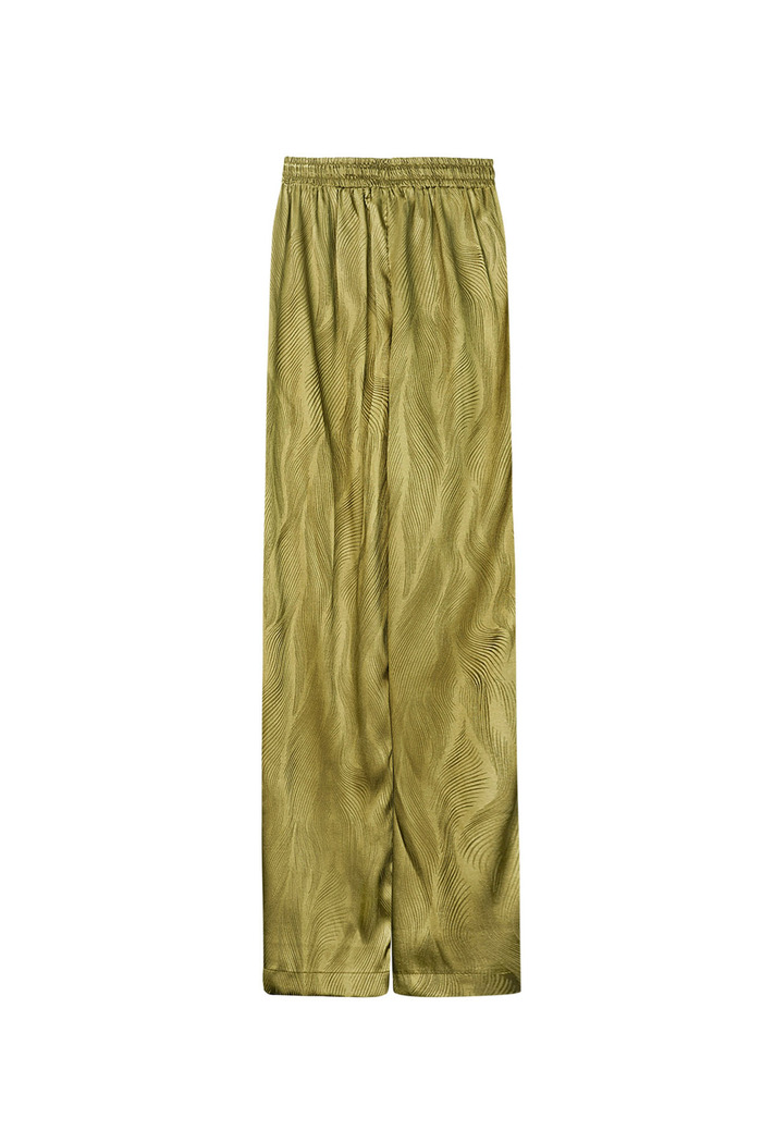Satijnen broek met print - groen Afbeelding7