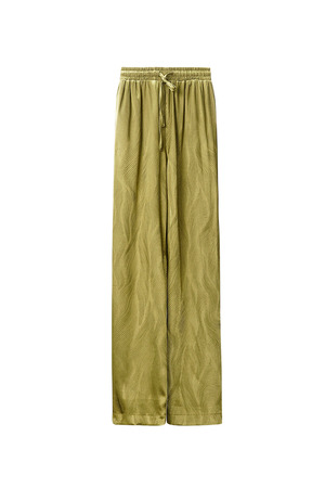 Satin trousers with print - green h5 