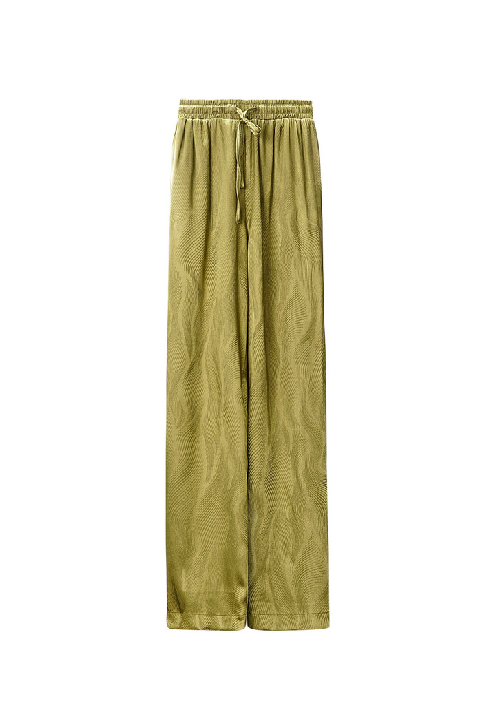 Satijnen broek met print - groen 