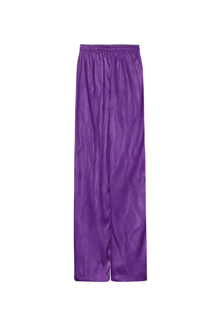 Pantalón de raso con estampado - violeta Imagen8