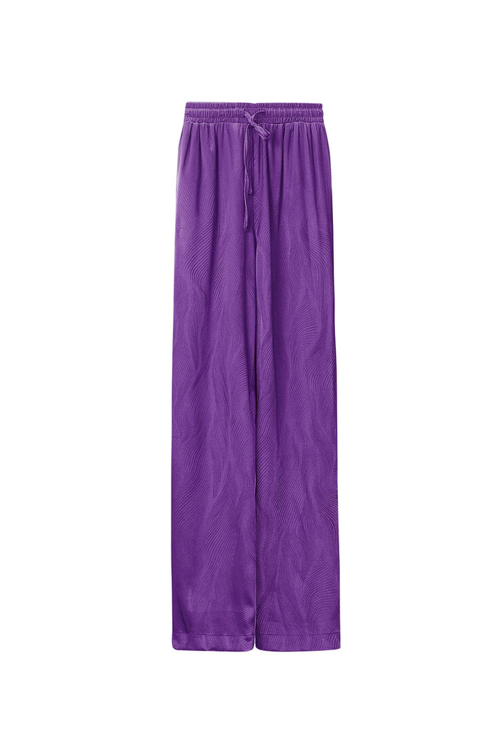 Pantalón de raso con estampado - violeta 