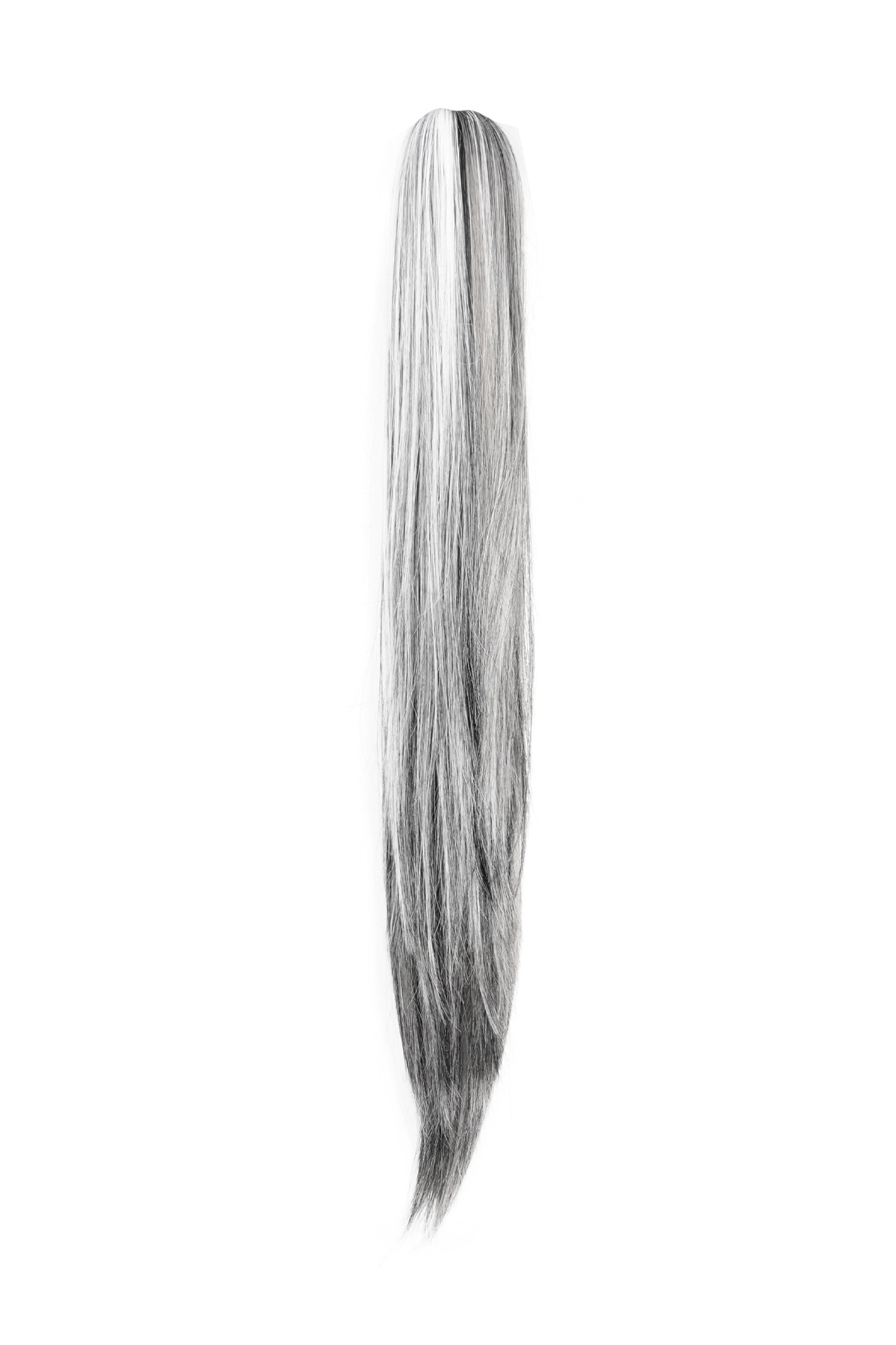 Paardenstaart clip in straight - zwart/ wit 