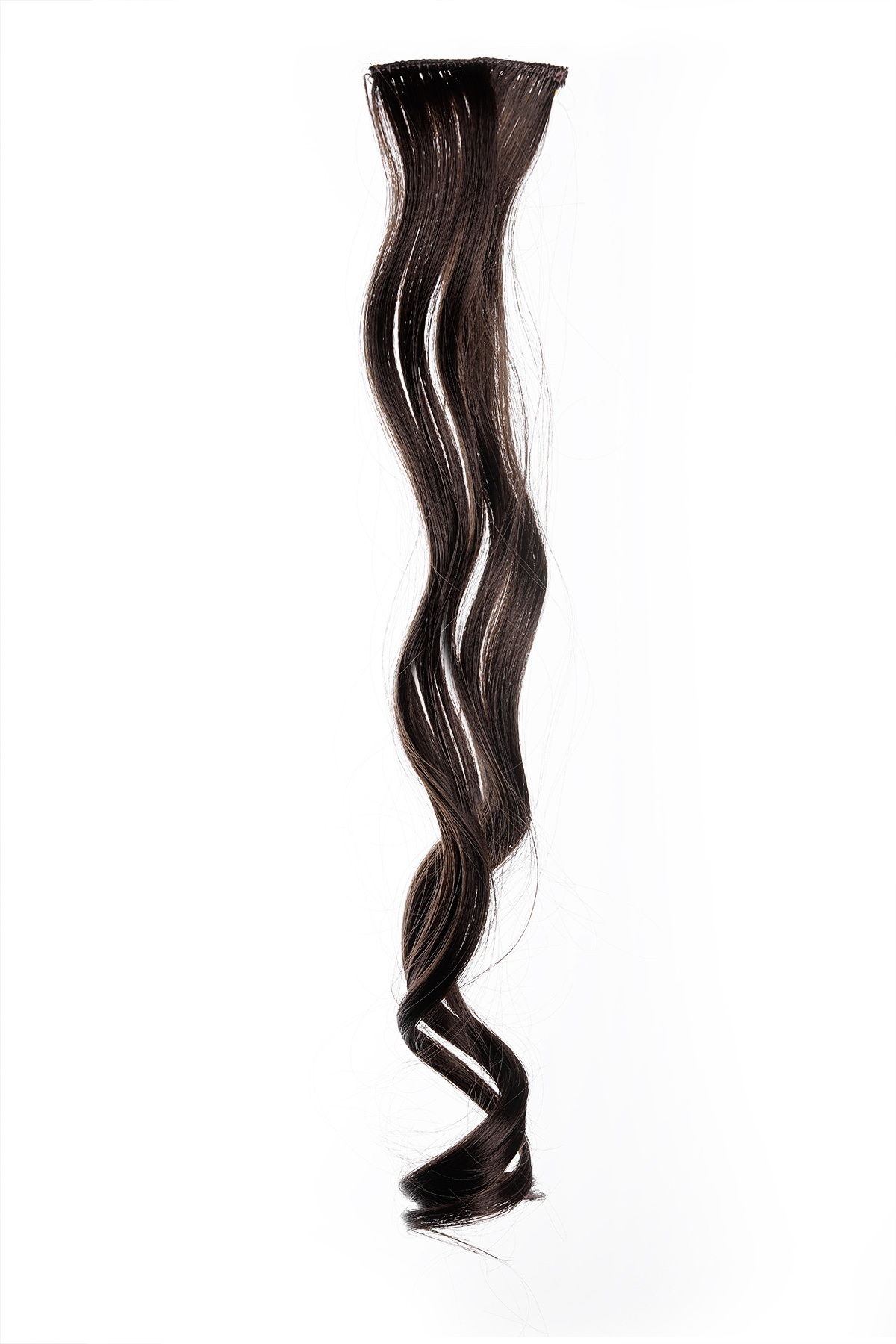 Single clip in wavy - dark brown