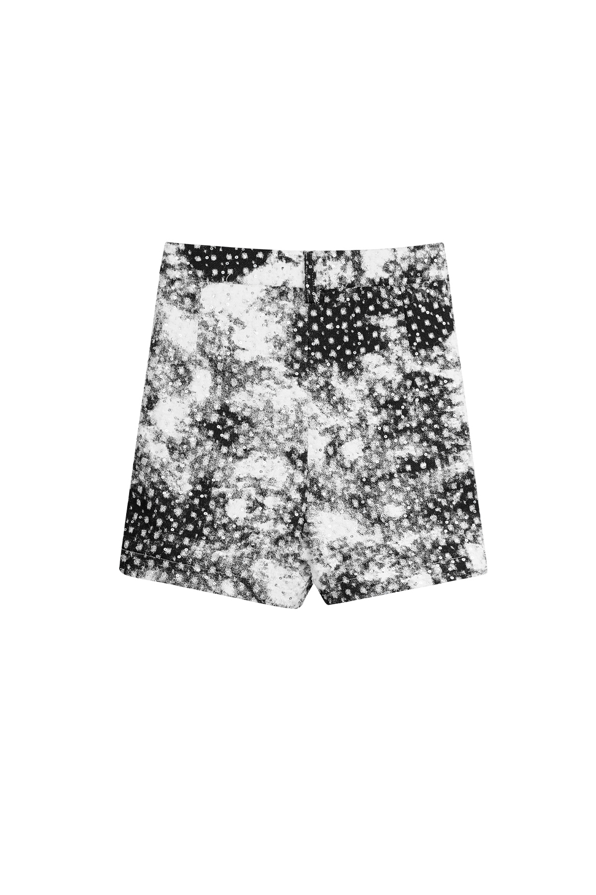 Short vlekken met glitter - zwart wit - S h5 Afbeelding8