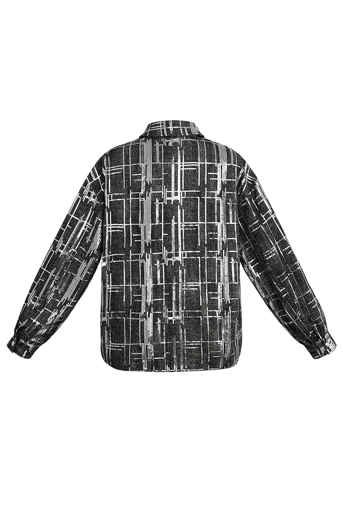 Payetli kot görünümlü ceket - siyah - S Resim7