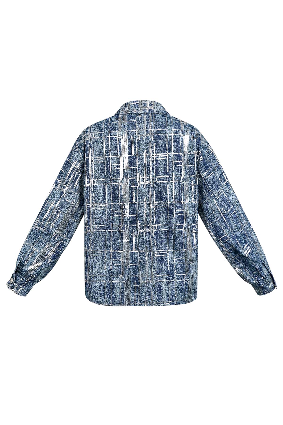 Jacket denim look with sequins - blue - L h5 Picture7