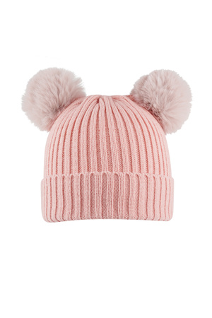 Bambini: cappello basic con palline rosa h5 